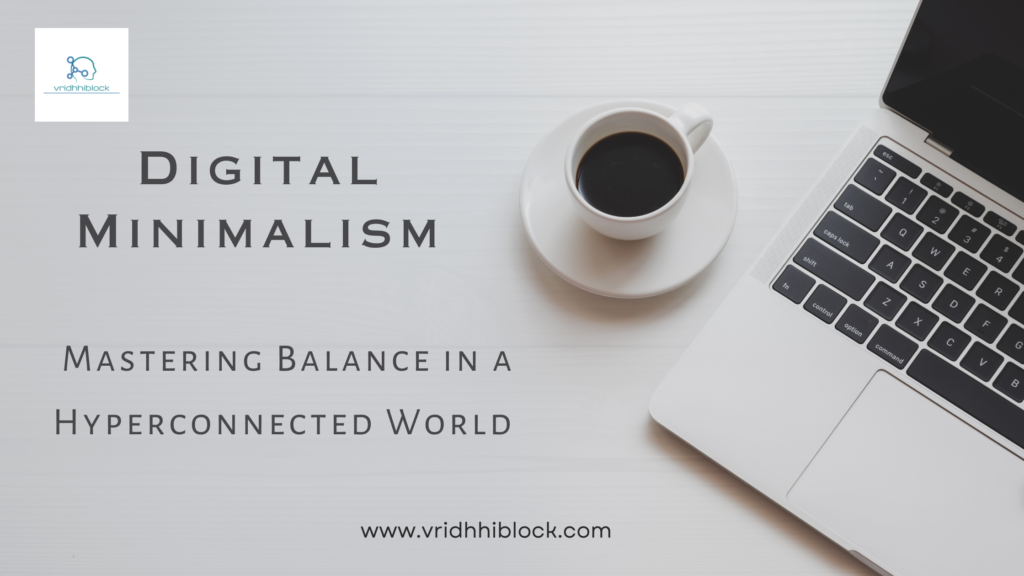 Minimalist workspace with laptop and notebook, symbolizing focus and digital minimalism.