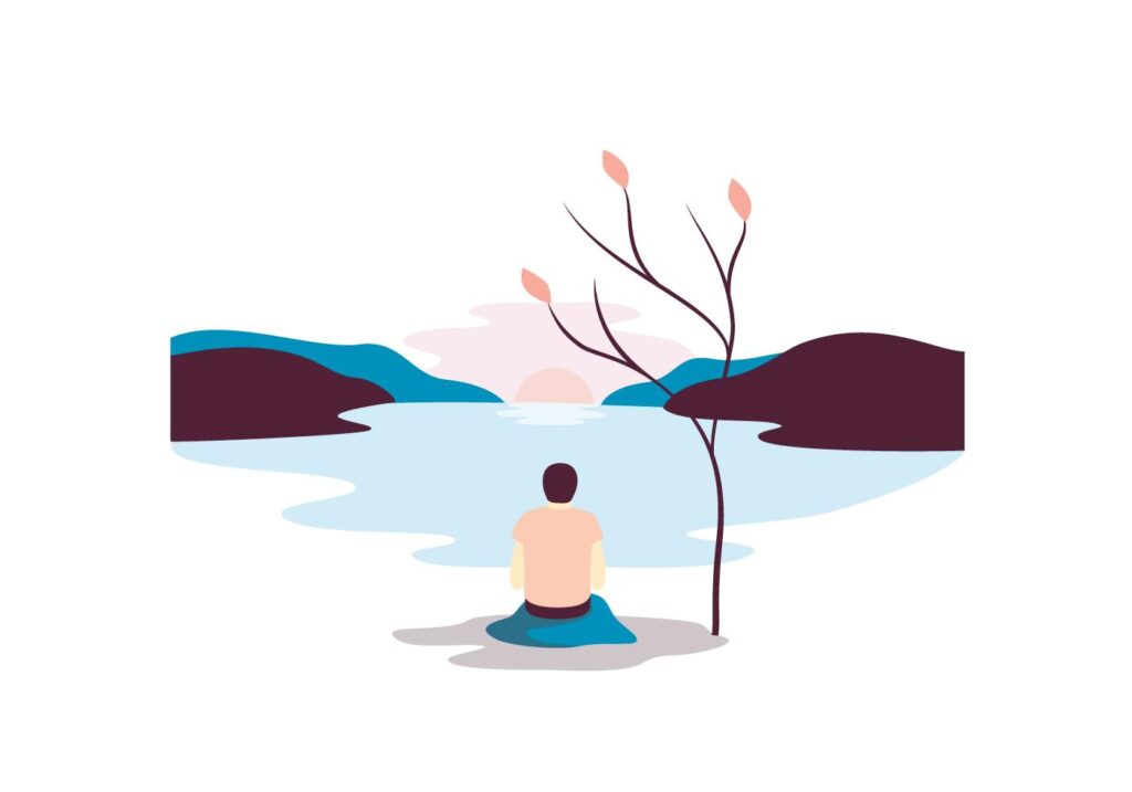 Calming, minimalist pattern or background promoting mental clarity and relaxation